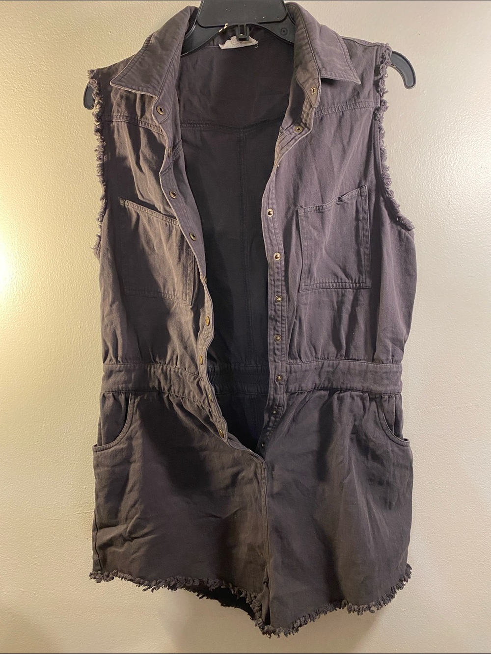eesome Charcoal Sleeveless Utility Romper